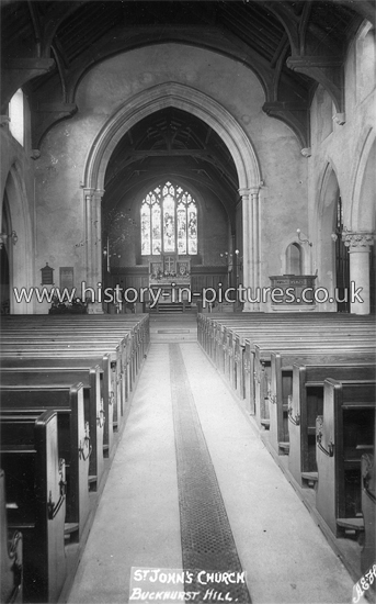Interior St John's Church, Buckhurst Hill, Essex. c.1920's